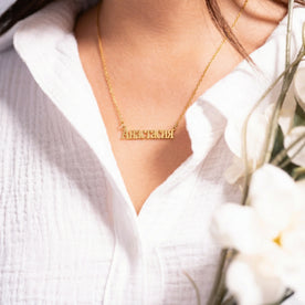 Gold Russian language name necklace