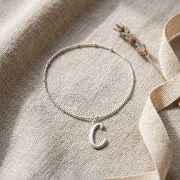 C Bracelet | Initial & Letter C Charm, Gold & Silver