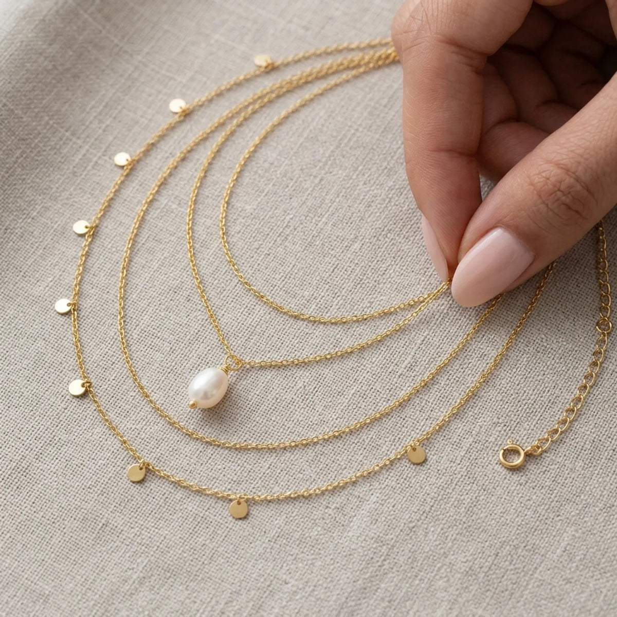 Tiny Freshwater Pearl Necklace — Layered Necklace Styling