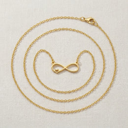 18ct Gold Infinity & Heart Necklace Available in Silver & 3 Chain Styles