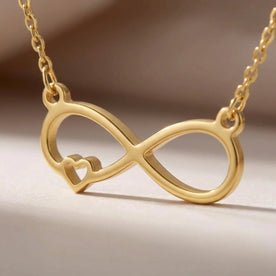 Infinity & Heart Necklace — Pendant Close-Up